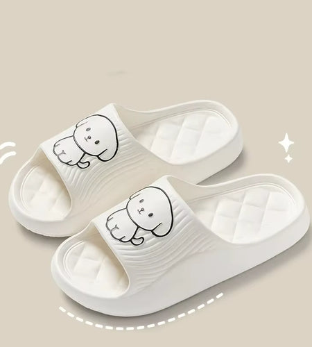 Cute Couple Pillow Slippers Female Summer Wear 2024 New Bathroom Bath Non-Slip Indoor Home Eva Thick Bottom Sandals