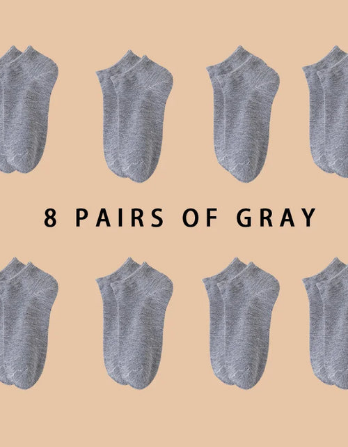 Load image into Gallery viewer, 8 Pairs Women/Men Boat Socks Invisible Low Cut Silicone Non-Slip Summer No-Show Ankle Socks Solid Color Casual Breathable
