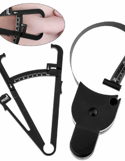 Load image into Gallery viewer, 2-Pack Skinfold Body Fat Caliper &amp; Measuring Tape Set BMI Fitness Weight Loss
