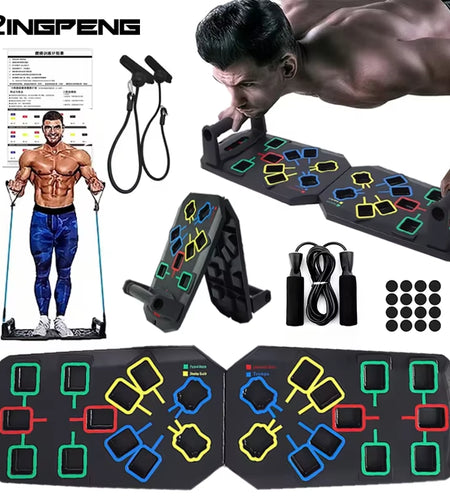 Multifunctional Folding Push up Board Set Bracket Abdominal Muscle Training Equipment Portable Push up Board Exercise Training